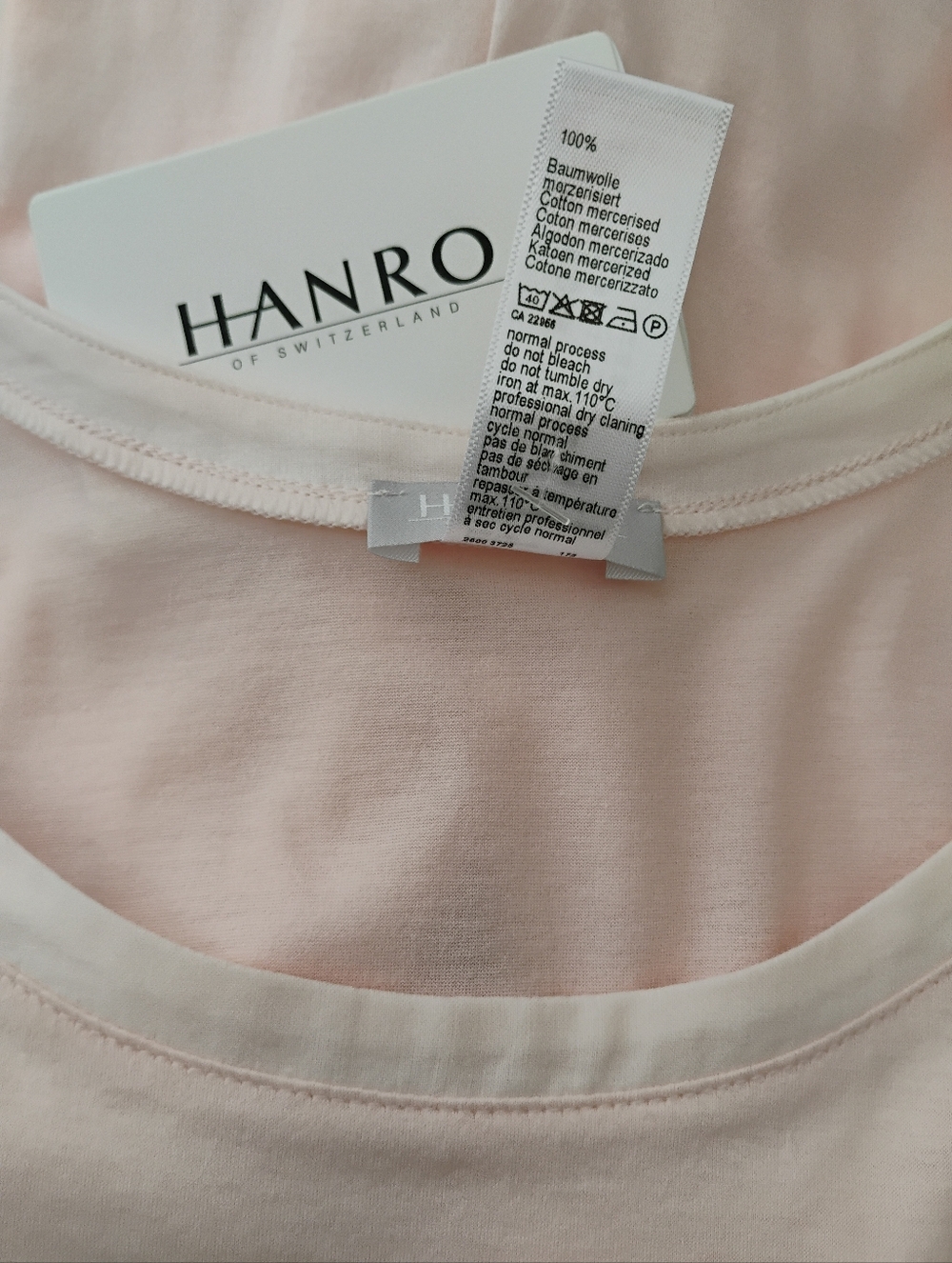 Hanro Cotton Deluxe Long Nightgown Pink M NWT Pima Cotton 77951 - Picture 4 of 4